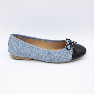 Ballet Flats in Denim/Black